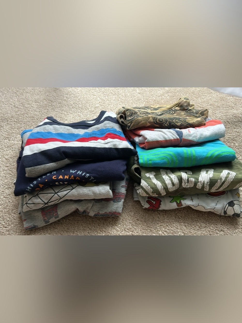 Stacked Mixed Graphic & Striped Tees - Multicolor Lot